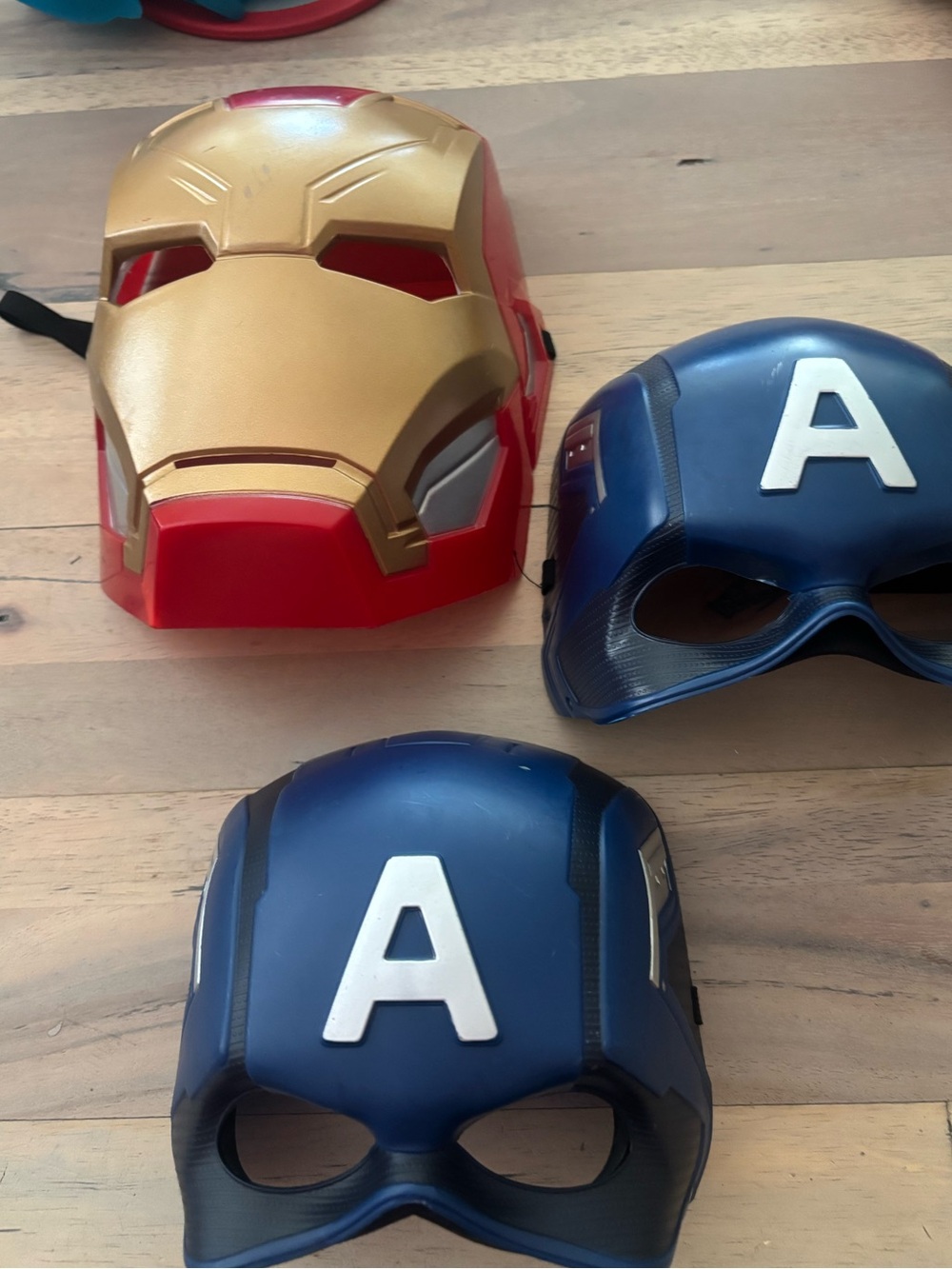 Kids Captain America & Iron Man Costume Masks - Blue and Red/Gold